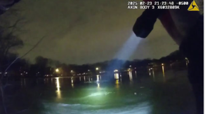 Watch: New York police jump into action to rescue man who fell through frozen lake