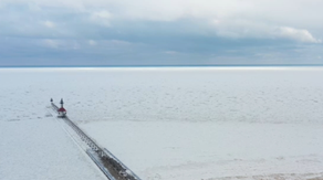 Watch: Drone video shows ice-covered Lake Michigan