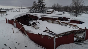 Watch: Drone footage shows caved-in roofs after lake-effect snowstorm wreaks havoc in New York