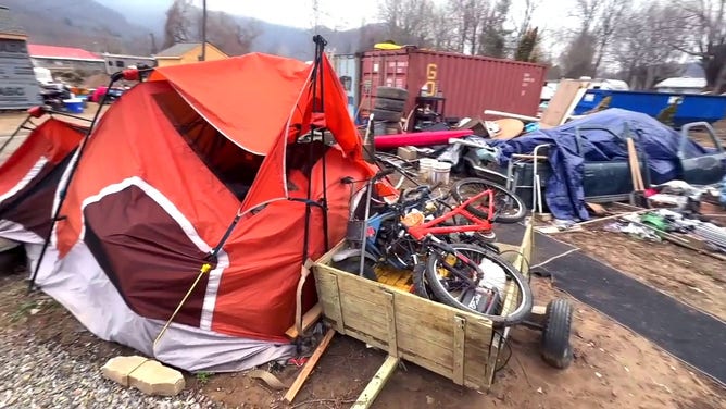 FOX Weather Correspondent Robert Ray shared these photos as he toured the community of Swannanoa, North Carolina, which was devastated by Hurricane Helene last year. He spoke with residents who are still trying to recover as winter weather descended upon the region.