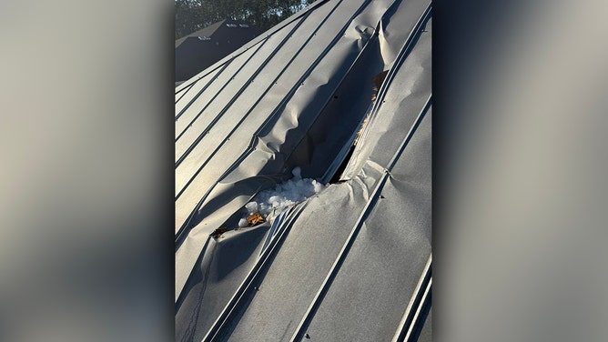 A large chunk of ice crashed through the roof of a Palm Coast, Florida home on Monday, prompting an investigation by federal aviation officials.