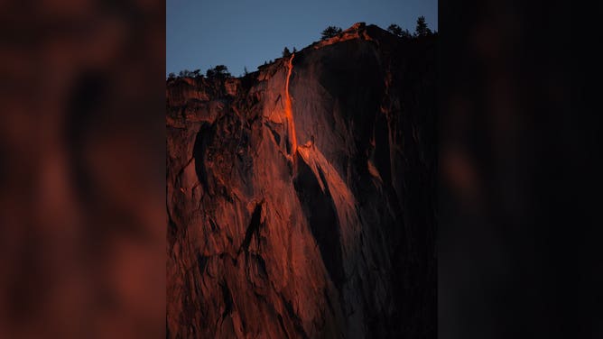 Firefall at Horsetail Fall in Yosemite National Park on Feb. 5, 2025.