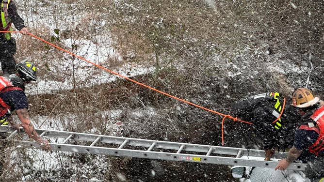 February 19, 2025 at 2:14 p.m. E.Washington St. and Hollywood Ave. Single vehicle crash into the water. 2 occupants. Cold injuries due to vehicle being submerged.