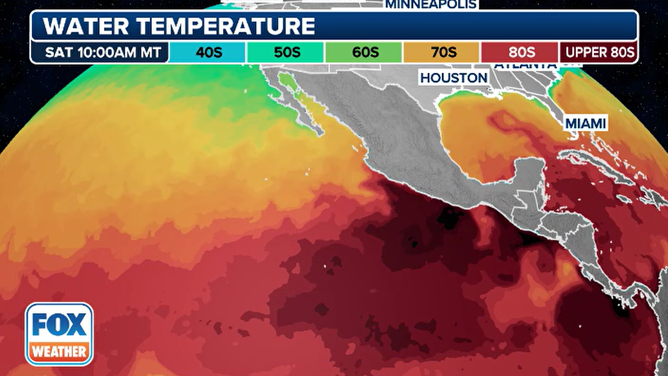 Water temperatures in the Pacific Ocean