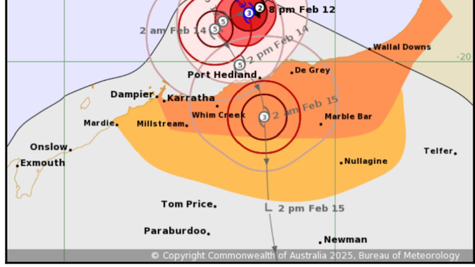 Tropical Cyclone Zelia forecast track