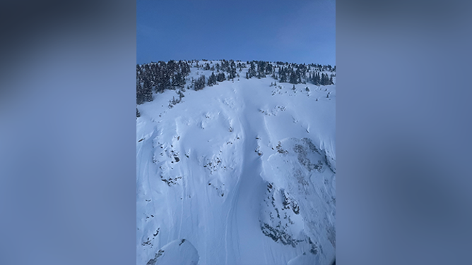 This photo of the crown face of a fatal snowboarder triggered avalanche on Mines Peak, east of Berthoud Pass.