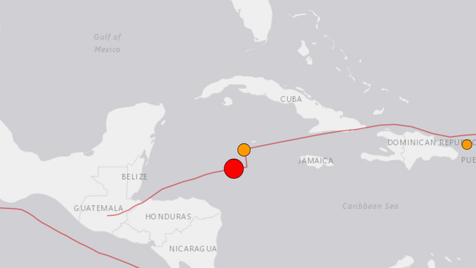 Caribbean earthquake on 2/8/2025