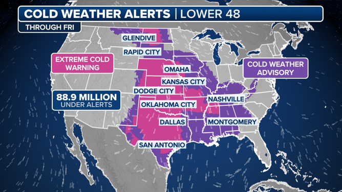 Cold Weather Alerts through Friday.