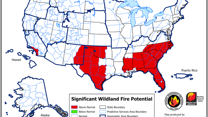 February wildfire outlook