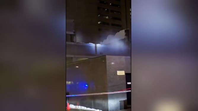 Snow on the top level of a 6-story parking garage that collapsed in Ottawa on Wednesday.