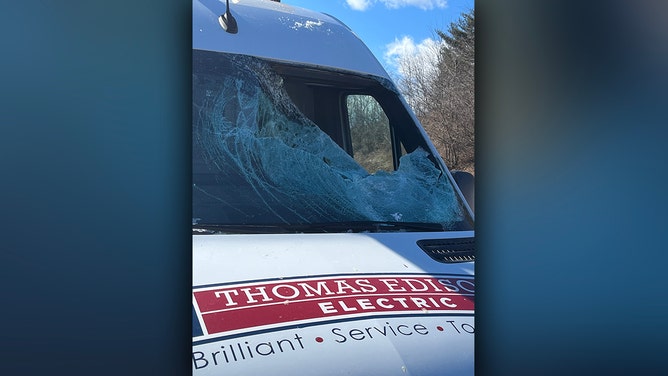 A Pennsylvania driver had a terrifying brush with death after a large piece of ice crashed through his windshield on a heavily traveled interstate.