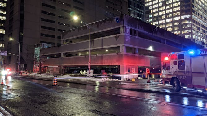 Photo of the parking garage in Ottawa that collapsed on Wednesday morning. 