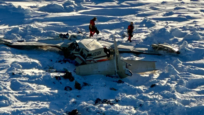 Scene of an airplane crash in western Alaska.