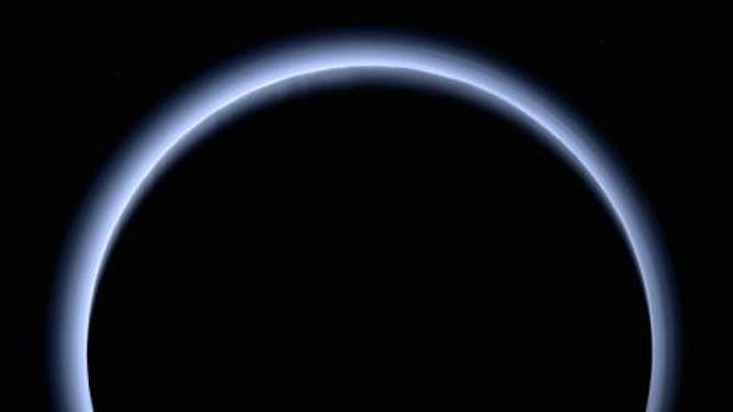 The highest-resolution color departure shot of Pluto's receding crescent from NASA's New Horizons spacecraft, taken when the spacecraft was 120,000 miles away from Pluto in July 2015.