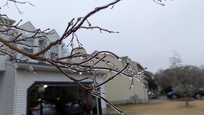 An 1/8 inch of ice was reported in Bel Air, Maryland, on Thursday.