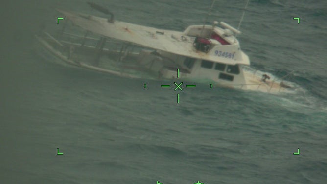 The U.S. Coast Guard says it rescued three people Thursday after their fishing vessel capsized 40 miles offshore from Caillou Bay, Louisiana.