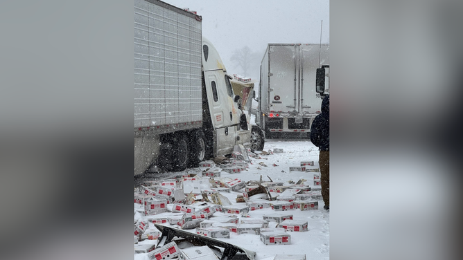 A semi-truck hauling eggs crashed on the Will Rogers Turnpike in northeast Oklahoma.