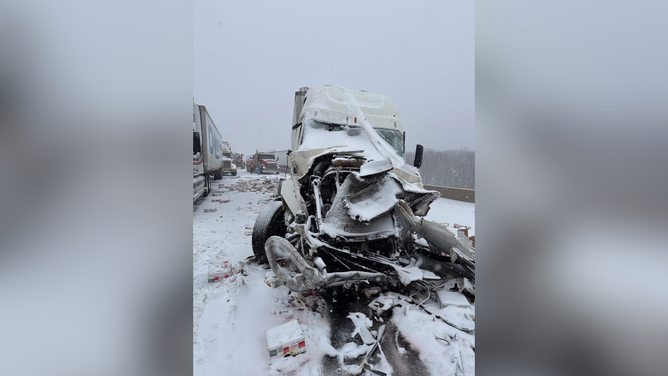 A semi-truck hauling eggs crashed on the Will Rogers Turnpike in northeast Oklahoma.