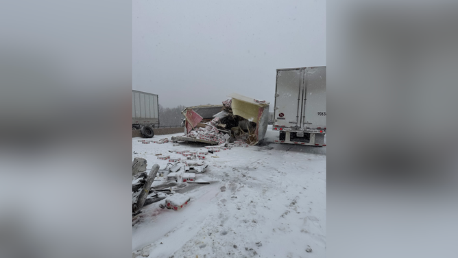 A semi-truck hauling eggs crashed on the Will Rogers Turnpike in northeast Oklahoma.