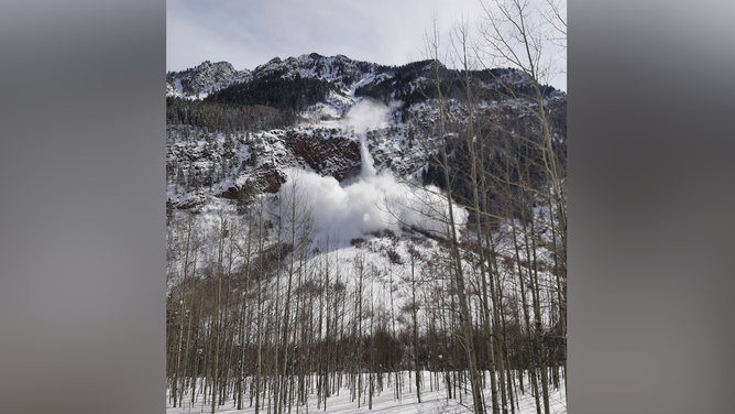 An example of an avalanche. This one occurred off a northwest aspect above the Maroon Creek Road near Aspen.