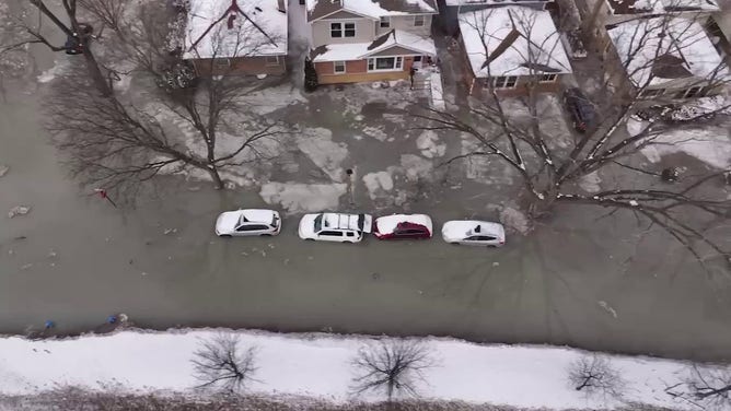 Partially submerged vehicles.