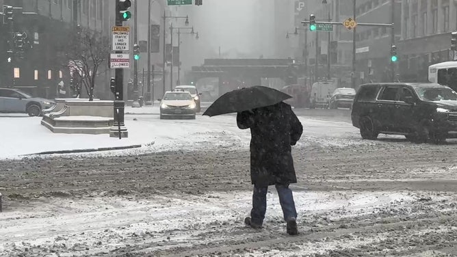 Snow in Chicago on Feb. 12, 2025