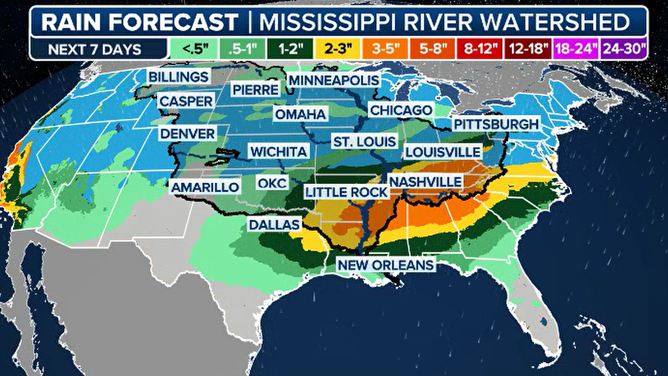 Rainfall forecast U.S.