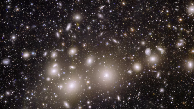 Photo from the Euclid telescope shows galaxies from the Perseus galaxy cluster.