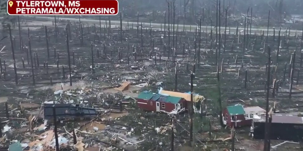 Drone video shows complete devastation after Mississippi tornado