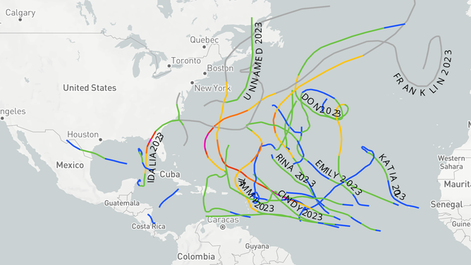 2023 hurricane season map