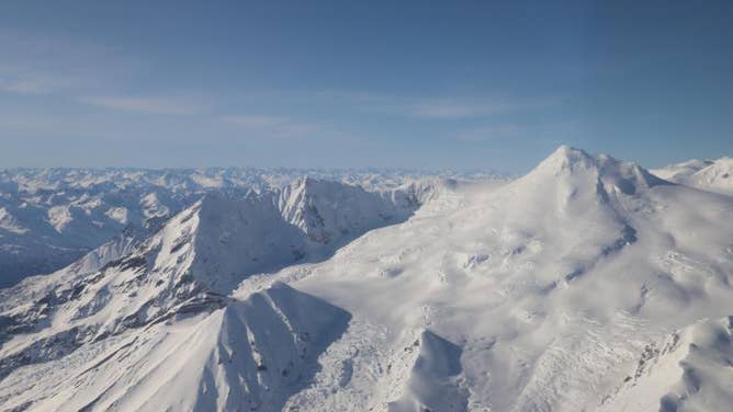 A photo taken on March 11, 2025 of Mount Spurr's Summit Peak and Crater Peak amid an increased period of unrest.