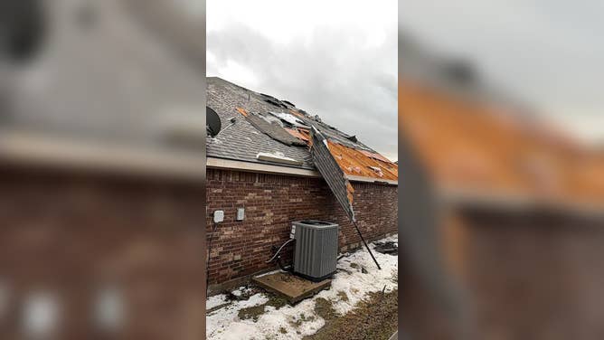 Storm damage in Waxahachie, Texas