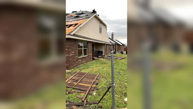 Storm damage in Waxahachie, Texas
