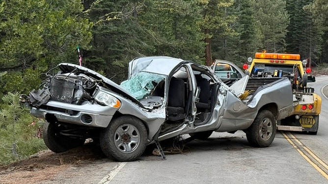 A man and his dog are counting their blessings after enduring a nearly day-long ordeal trapped in a mangled truck deep within a secluded California forest.