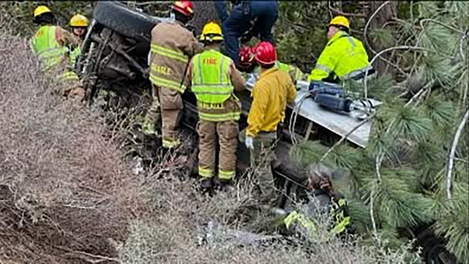 A man and his dog are counting their blessings after enduring a nearly day-long ordeal trapped in a mangled truck deep within a secluded California forest.