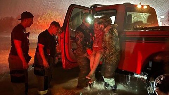 U.S. Border Patrol agents worked through the night Thursday in the Rio Grande Valley, rescuing residents affected by the storms' impacts.