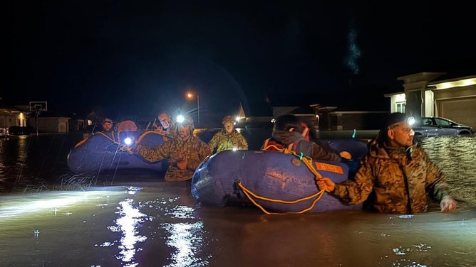 U.S. Border Patrol agents worked through the night Thursday in the Rio Grande Valley, rescuing residents affected by the storms' impacts.