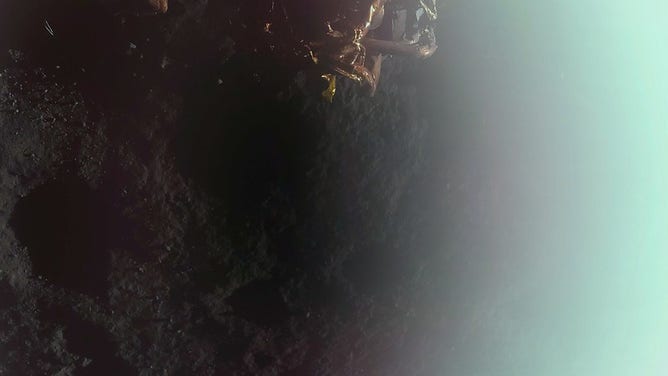 Blue Ghost captured its first Moon image after successfully landing at 2:34 am CST on March 2! The image shows the Moon’s surface and a top-down view of the lander’s RCS thrusters (center) with a sun glare on the right side.