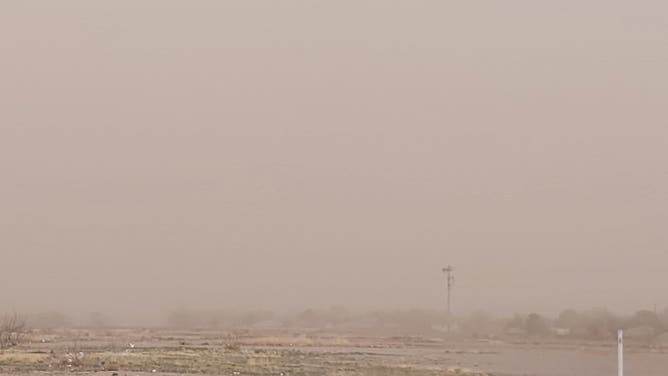 Thick dust blocks visibility in Roswell, New Mexico. 