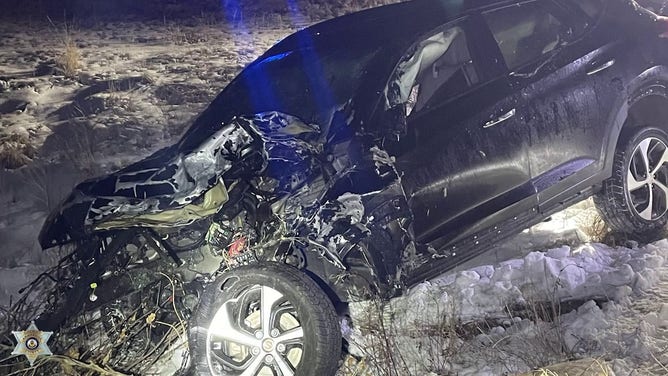The damage done to the SUV.