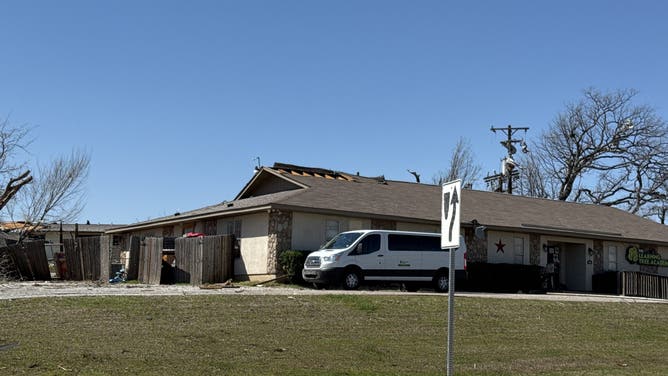 Tornado damage in Irving, Texas