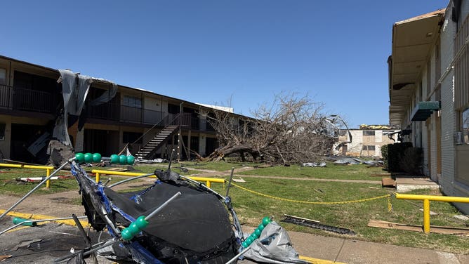 Tornado damage in Irving, Texas