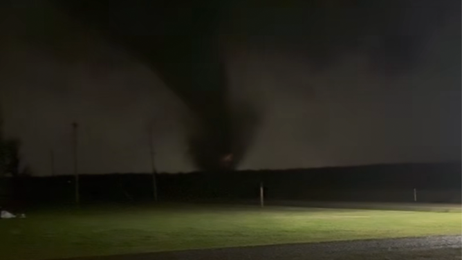 The Diaz, Arkansas EF-4 tornado seen from Tuckerman on March 14, 2025.