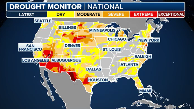 U.S. Drought Map for March 1, 2025