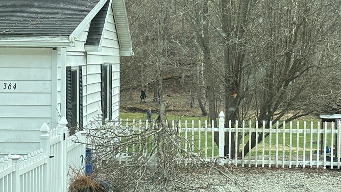 National Weather Service damage survey outside in Fayette County, Pennsylvania.