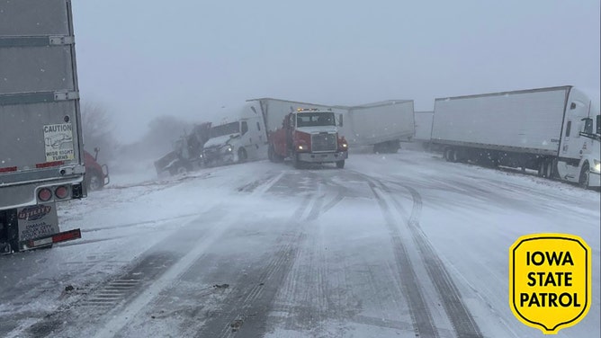 A look at I-80 near Newton, Iowa, on Wednesday morning.