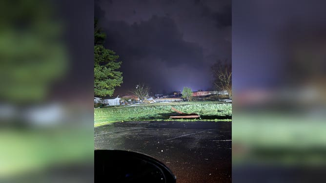 Tornado damage in Cave City, AR