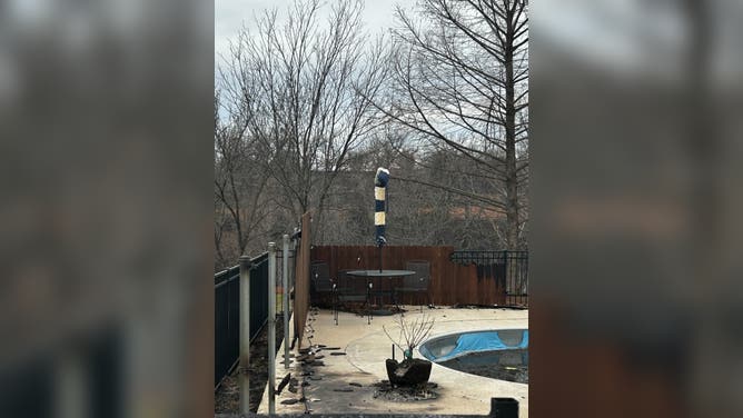 Scott and Brittany McKinley's backyard after the fire.