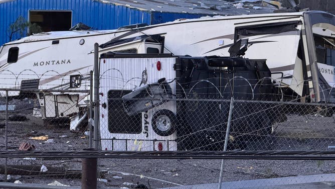 This photo shows significant damage in Calera, Alabama.