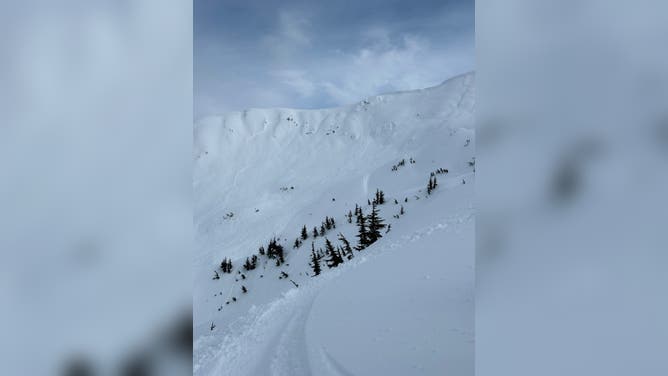 A remotely triggered avalanche on March 4, 2024 in Triangle Bowl of Turnagain Pass near Girdwood, Alaska.